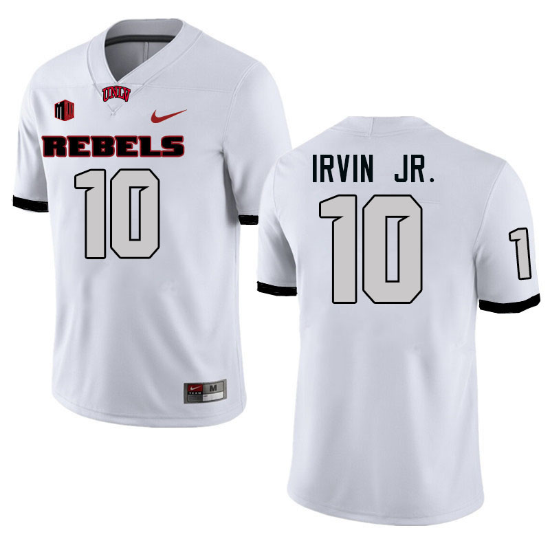 Men #10 DeAngelo Irvin Jr. UNLV Rebels College Football Jerseys Stitched-White